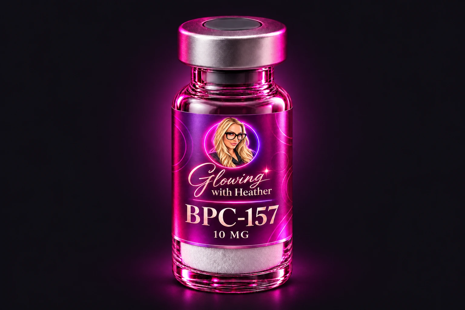 BPC-157 10mg vial by Glowing with Heather